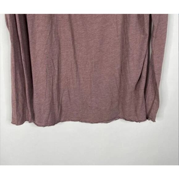 Aritzia Wilfred Mauve Pink Soft Long Sleeve Loose Fit Plunge Neckline Top Sz M - Picture 4 of 7